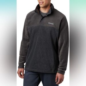 Columbia Gray Fleece Quarter Button Pullover - size XXL